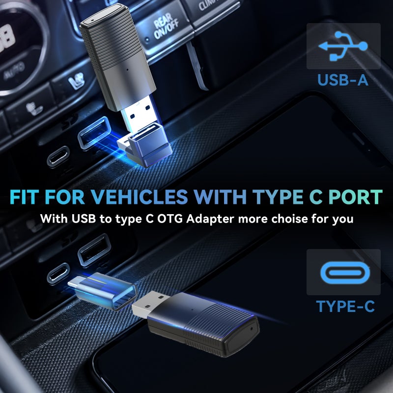 محول MINIX CP86 لـ CarPlay اللاسلكي للسيارات - دونقل لاسلكي لـ CarPlay يحول CarPlay المفارز المفروض بالسلك إلى لاسلكي، متوافق مع أيفون، مدخل USB/Type-C، شغل مباشر بدون تكوين إضافي - Image 5
