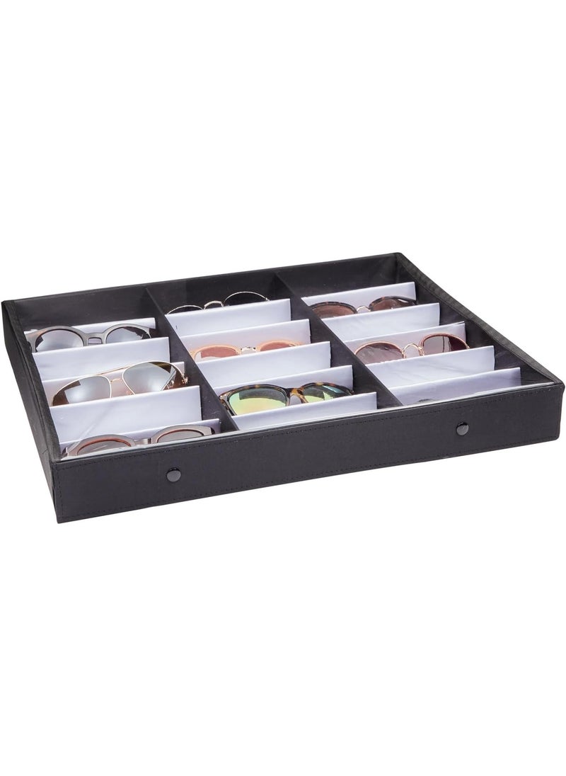 Juvale Juvale 18 Slot Sunglasses Organizer for Women and Men Eyeglass Storage Case with Clear Lid for Multiple Pairs of Glasses 185 x 1425 in  - Image 4