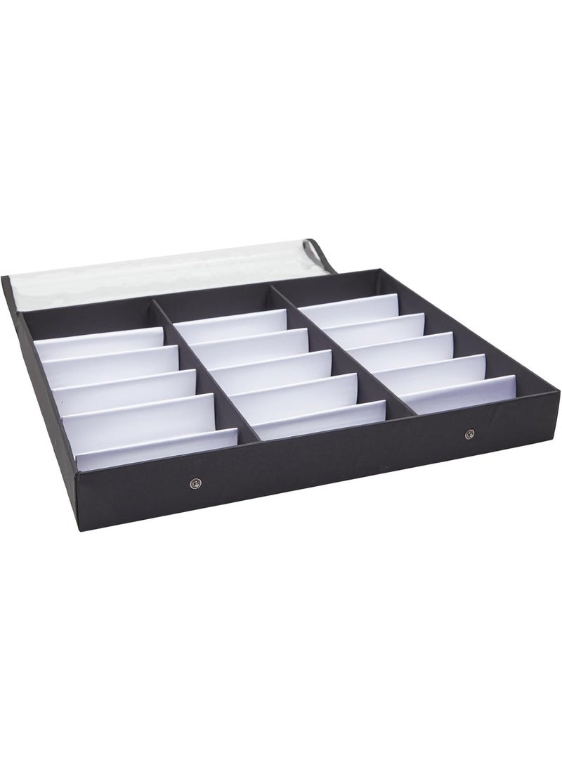 Juvale Juvale 18 Slot Sunglasses Organizer for Women and Men Eyeglass Storage Case with Clear Lid for Multiple Pairs of Glasses 185 x 1425 in  - Image 1