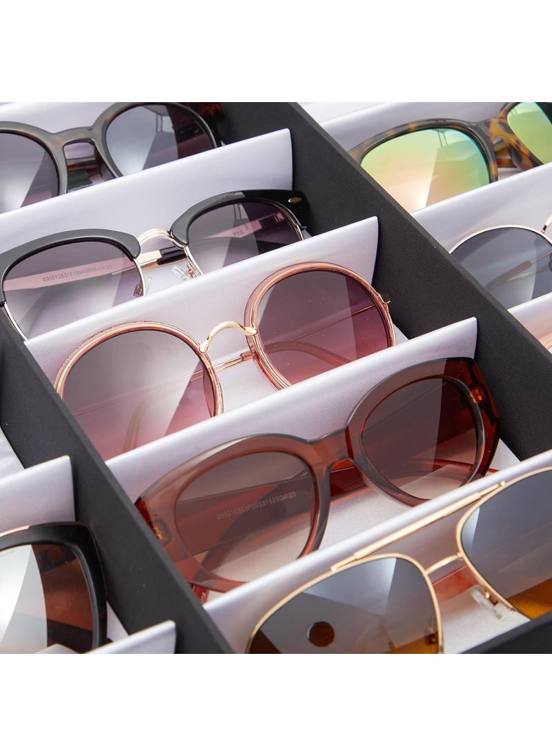 Juvale Juvale 18 Slot Sunglasses Organizer for Women and Men Eyeglass Storage Case with Clear Lid for Multiple Pairs of Glasses 185 x 1425 in  - Image 5
