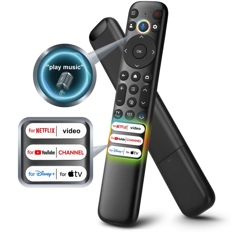 OMAIC Voice Remote for TCL-Google-TV-Remote Control Replacement,RC813 Compatible with TCL Smart TVs QM8/QM7/S5/S4/S3/Q7/Q6/Q5 Series with Voice Function - Image 1