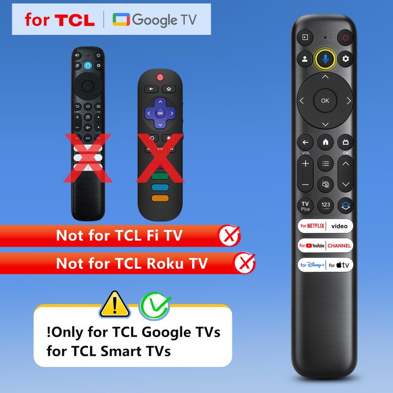 OMAIC Voice Remote for TCL-Google-TV-Remote Control Replacement,RC813 Compatible with TCL Smart TVs QM8/QM7/S5/S4/S3/Q7/Q6/Q5 Series with Voice Function - Image 3
