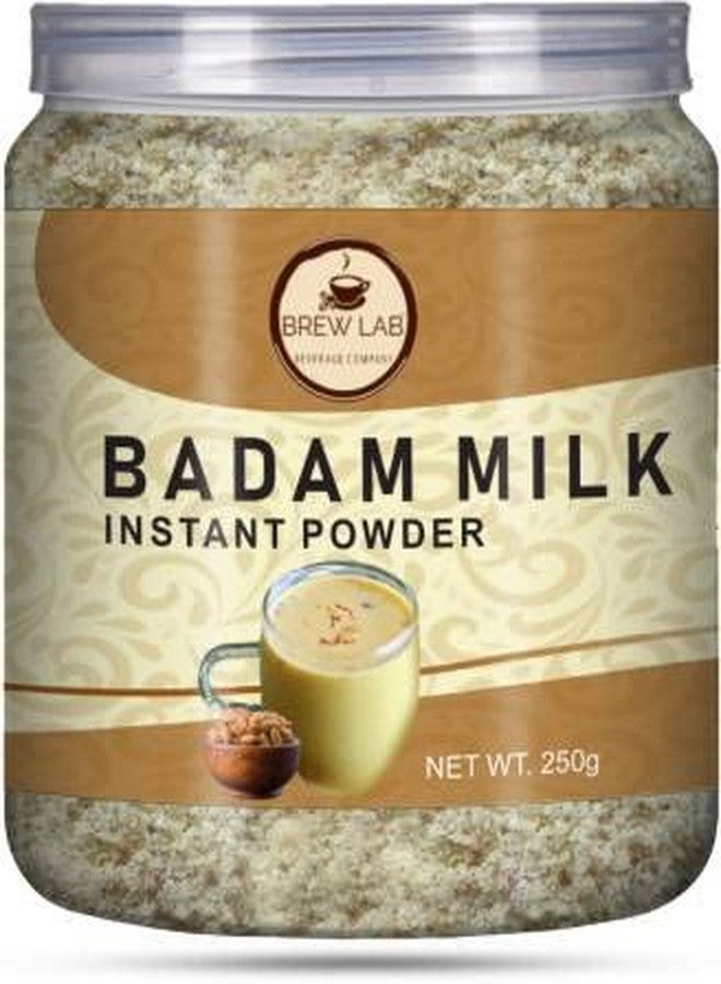Brew Lab Delicious Ready to Use Badam Milk Mix with Real pieces of Badam and Flavour of Kesar, Pista, Elaichi | Almond Milk | Flavored Milk Powder | Chabeel Powder-250 gm - Image 1