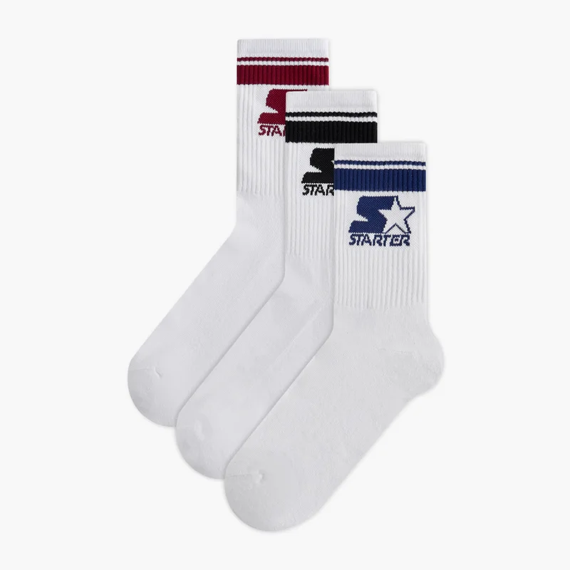 ستارتر Set of 3 - Starter Ribbed Crew Length Socks