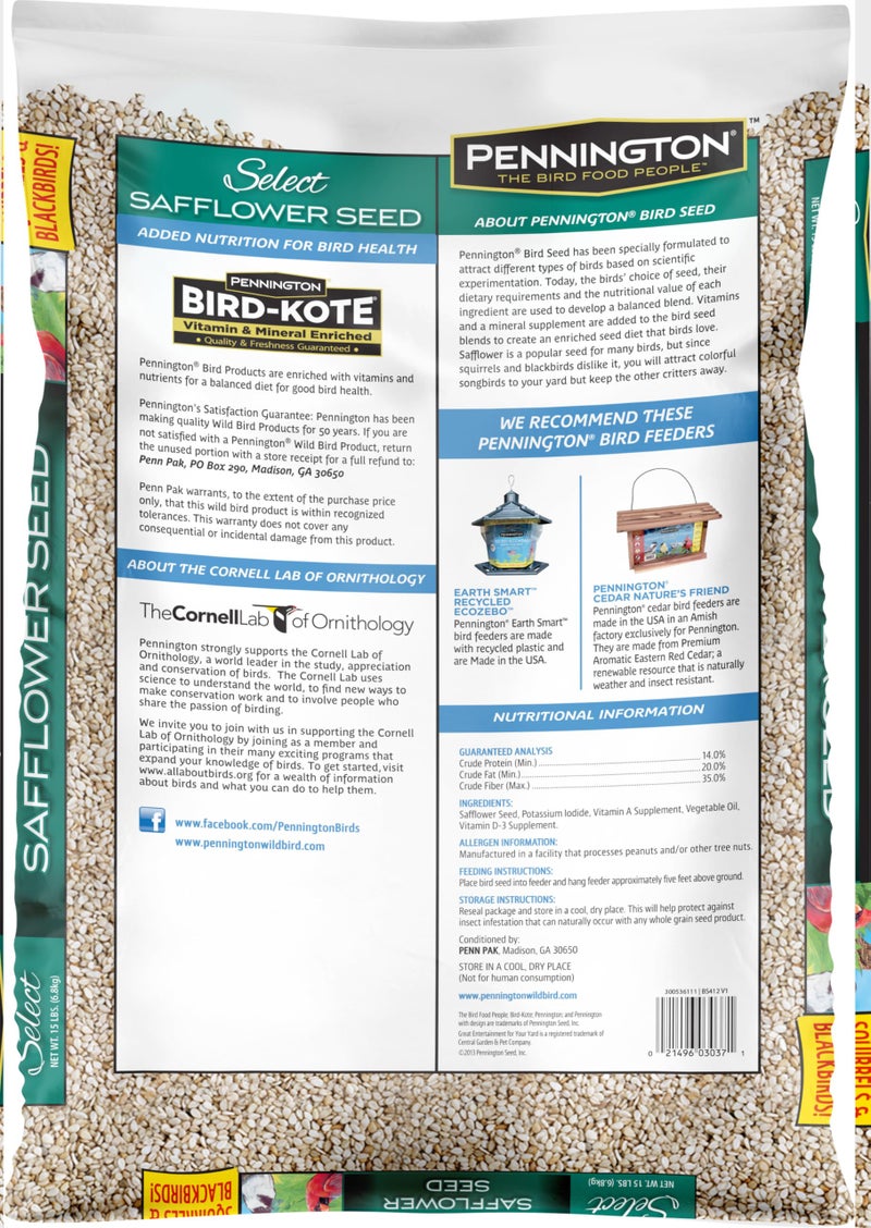 Pennington Select Safflower Seed 15 lb Bag - Image 2