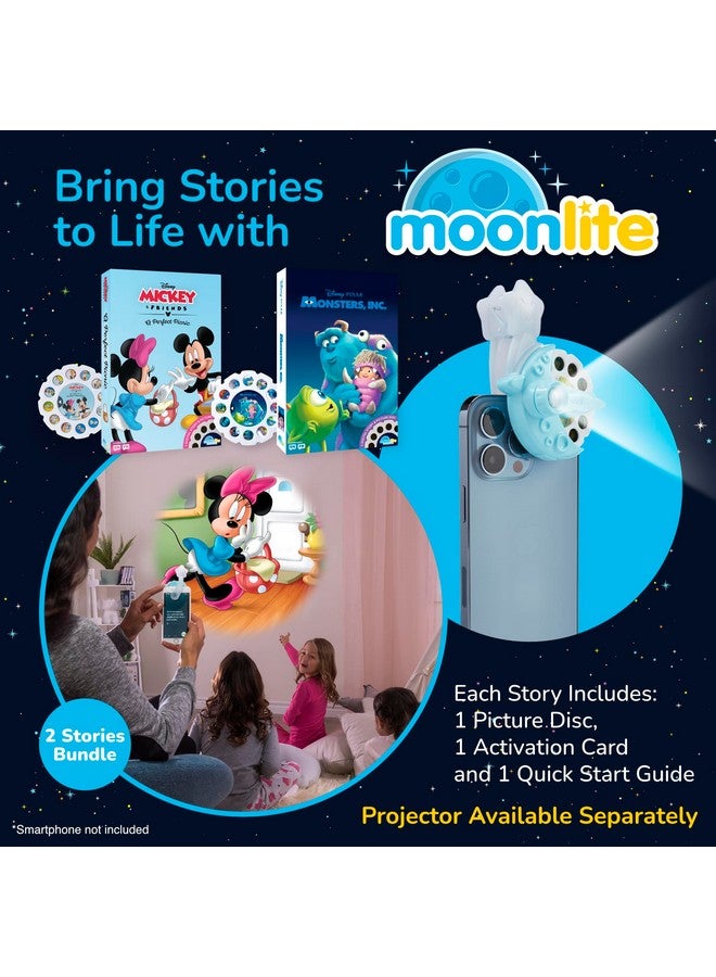 Moonlite مجموعة شرائط القصص من مونلايت 2، ميكي وأصدقائه نزهة مثالية و وحوش الجامعة، قصص رقمية هدايا تعليمية مبكرة للأطفال من عمر 12 شهرًا وما فوق - جهاز العرض يباع بشكل منفصل - Image 2
