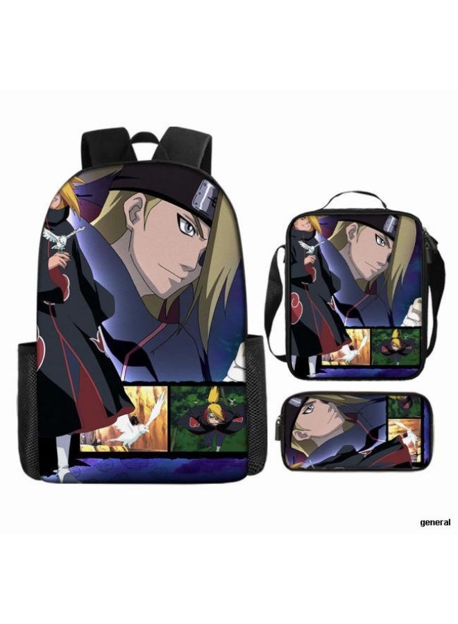 عام حقيبة ظهر مطبوعة بالرسوم المتحركة + مجموعة حقائب اليد + القلم، مجموعة حقائب عملية من ثلاث قطع (يمكن استخدام الطلاب والأطفال ونزهات الأصدقاء ورياضات تسلق الجبال وما إلى ذلك) - 111 - Image 1