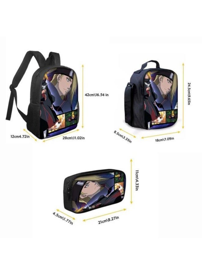 عام حقيبة ظهر مطبوعة بالرسوم المتحركة + مجموعة حقائب اليد + القلم، مجموعة حقائب عملية من ثلاث قطع (يمكن استخدام الطلاب والأطفال ونزهات الأصدقاء ورياضات تسلق الجبال وما إلى ذلك) - 111 - Image 3