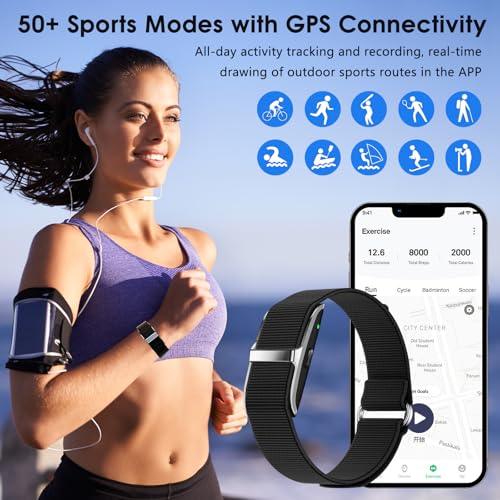 VUHIGIB Smart Health Wristband, Wearable Activity & Fitness Tracker 24/7 Heart Rate Blood Oxygen Blood Pressure Temp Monitor Sleep Calorie Tracker 50+ Sport Modes Waterproof Health Tracker for Women Men - Image 3