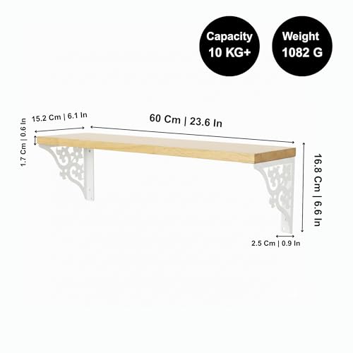 Spillbox Wooden Pooja Home Temple|White Metal Shelf |Wall Mountable|Easy Screw Assembly|Home Temple for Puja Room |Pooja Stand | Mandir-Triple Floral (Large White) - Image 3