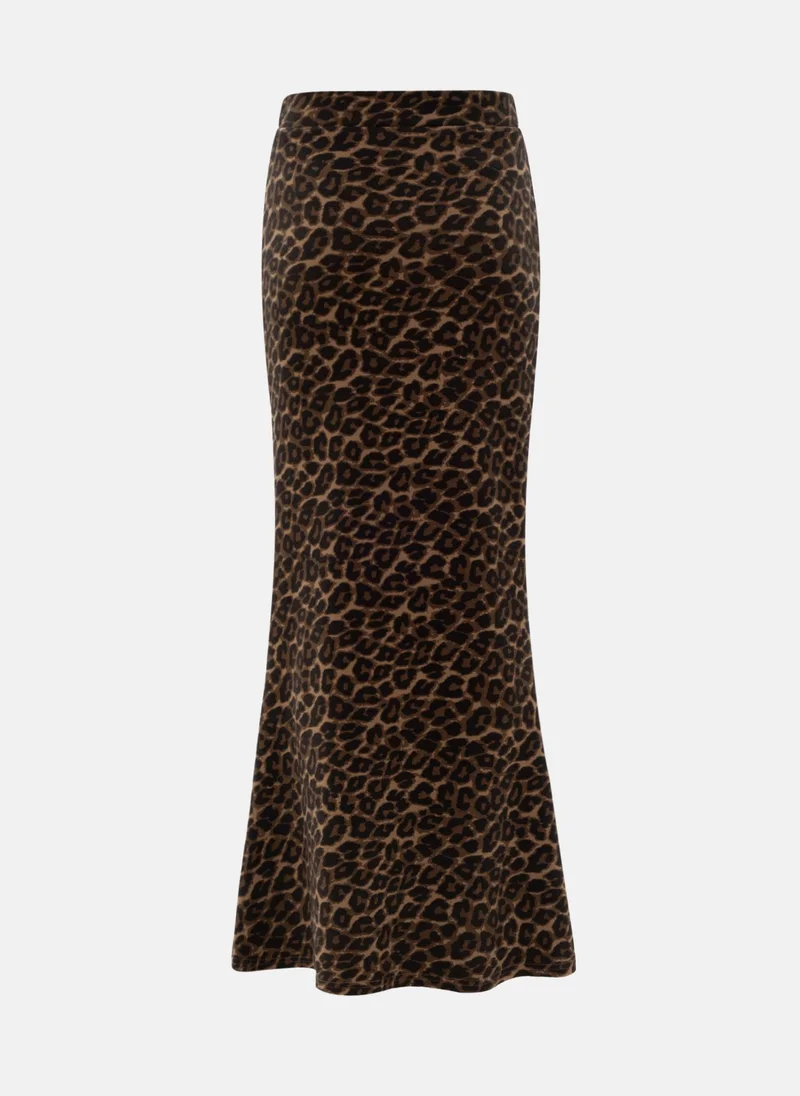 Lichi Leopard print maxi skirt