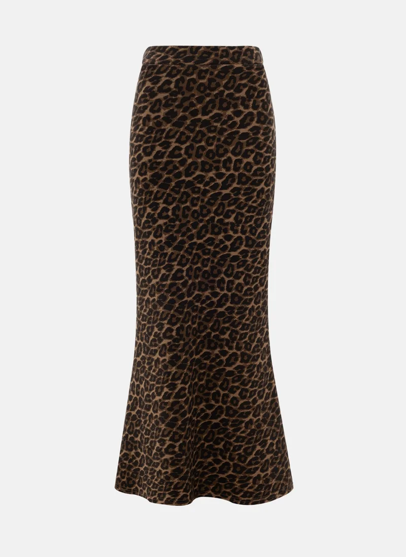 ليتشي تنورة ماكسي بطبعة جلد النمر