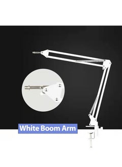XiuWoo White Boom Arm, Boom Scissor Arm, Professional Adjustable Mic desk mount White Stand, Compatible With RGB USB Condenser Microphone, without Microphone  - Image 2