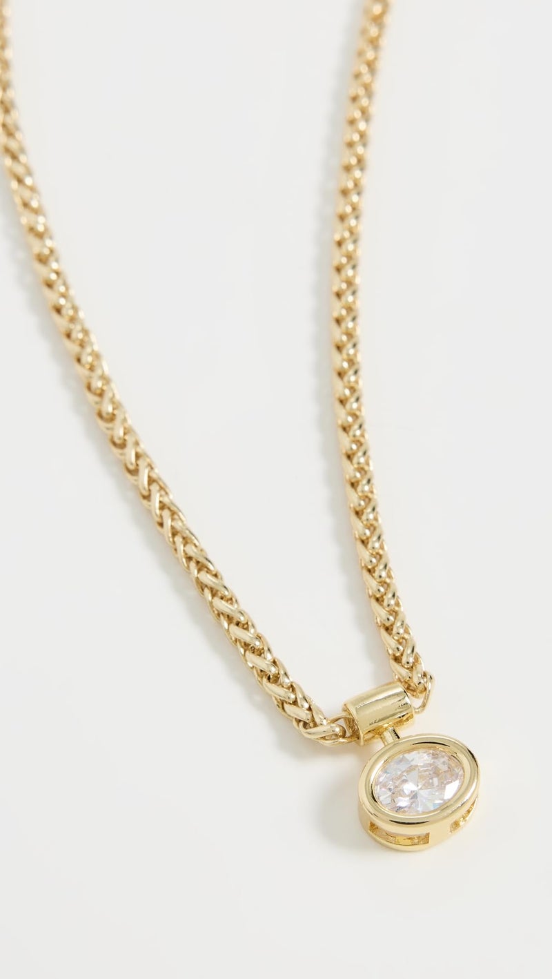 SHASHI Women's Bezel Solitaire Olympia Necklace, Gold, One Size - Image 1