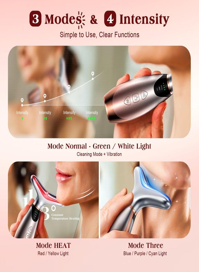 Pedete Facial Massager, 7 Colors Red Light Therapy for Face and Neck, Face Lift Device with 113°F Heating Vibration for Multi Skin Care - Image 3