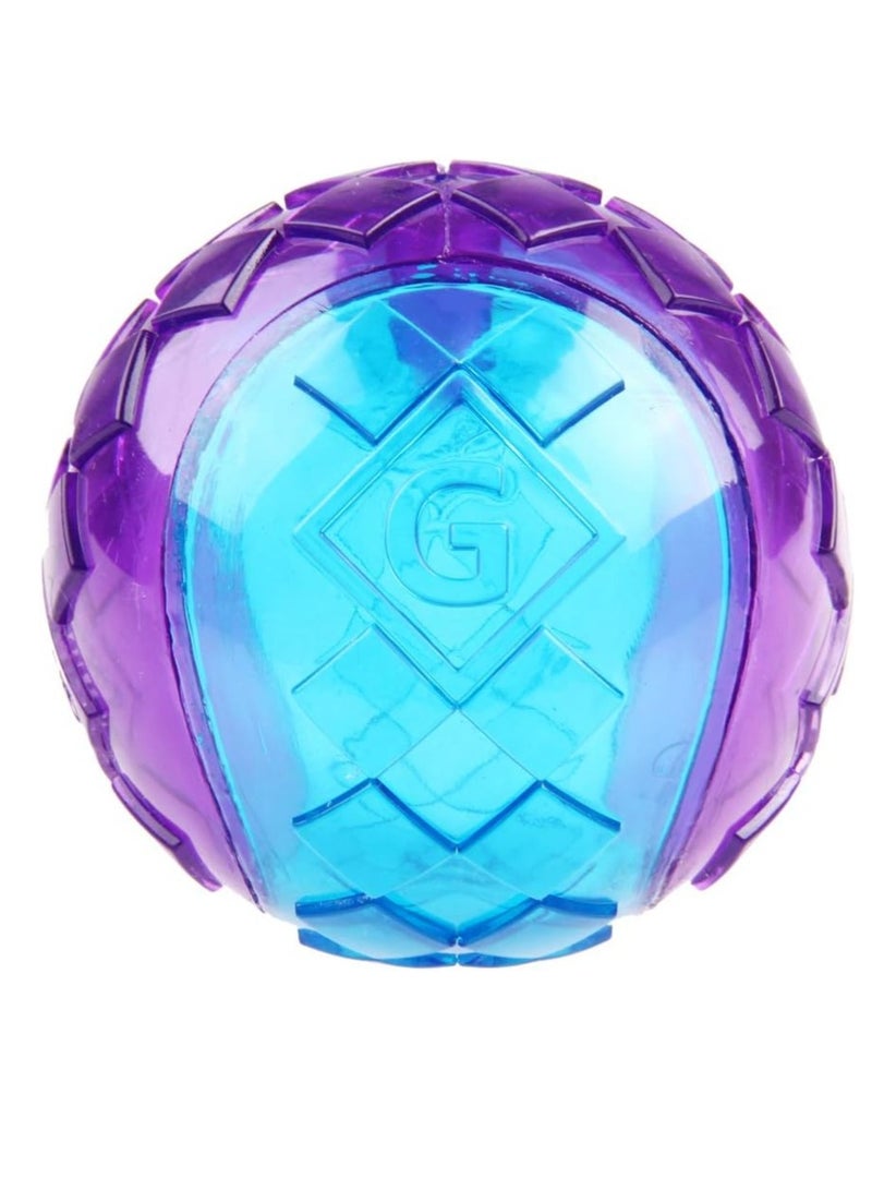 GIGWI G Ball Ball Squeaker Transparent Blue And Purple Dog Squeak Toy Medium - Image 2