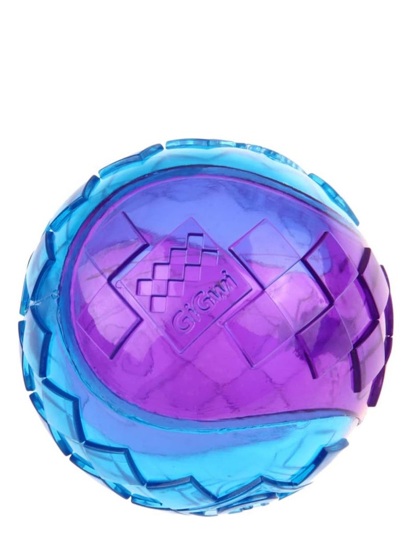 GIGWI G Ball Ball Squeaker Transparent Blue And Purple Dog Squeak Toy Medium - Image 3
