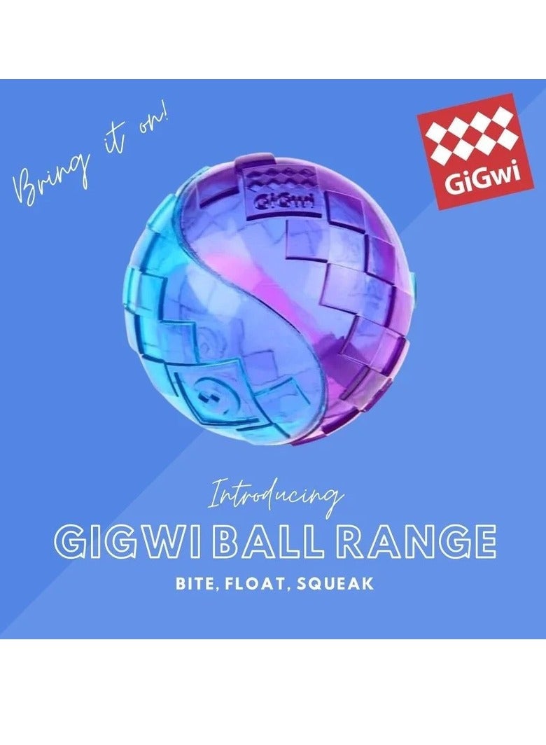 GIGWI G Ball Ball Squeaker Transparent Blue And Purple Dog Squeak Toy Medium - Image 5