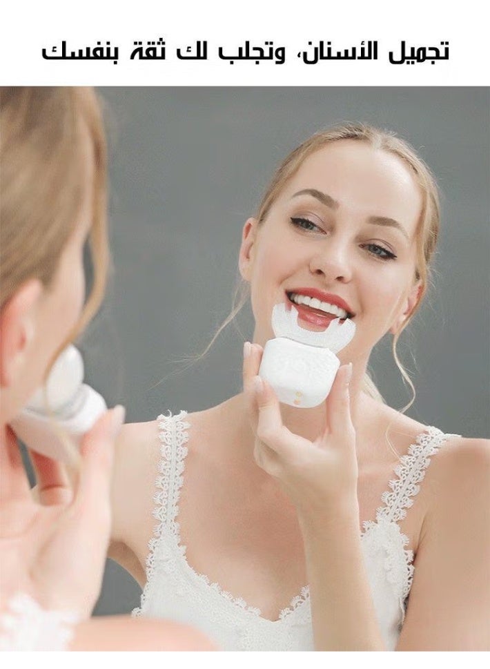 Smart U-Shaped Electric Toothbrush, Waterproof, Pink - Image 4