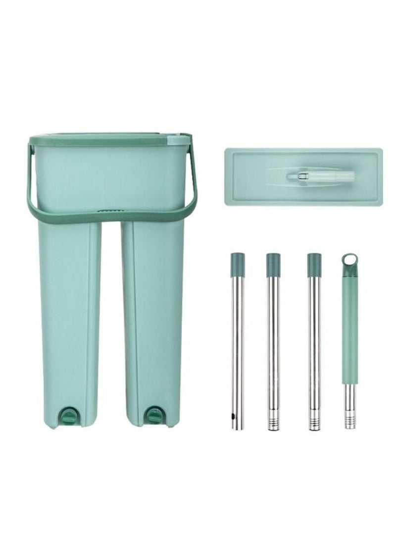 Scratch Wringing Flat Mop with Bucket Hands Free Floor Cleaning Microfiber 2 Mop Pads Wet Dry Cleaning Tools Flat  - Image 2