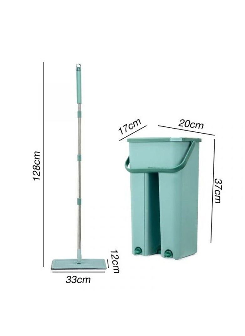 Scratch Wringing Flat Mop with Bucket Hands Free Floor Cleaning Microfiber 2 Mop Pads Wet Dry Cleaning Tools Flat  - Image 3