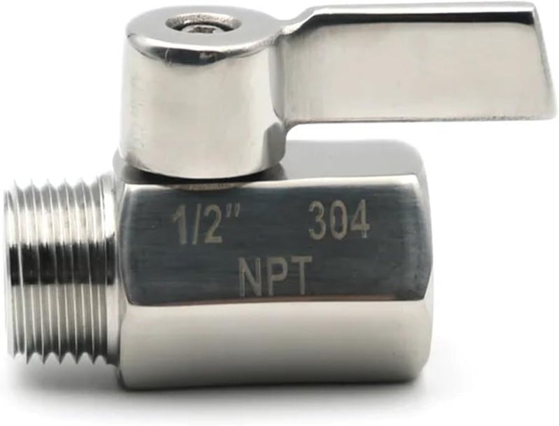 1 4 بوصة NPT ذكر × أنثى 304 فولاذ مقاوم للصدأ صمام كرة ثنائي الاتجاه للماء والزيت - Image 5