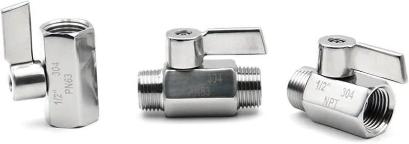 1 4 بوصة NPT ذكر × أنثى 304 فولاذ مقاوم للصدأ صمام كرة ثنائي الاتجاه للماء والزيت - Image 4