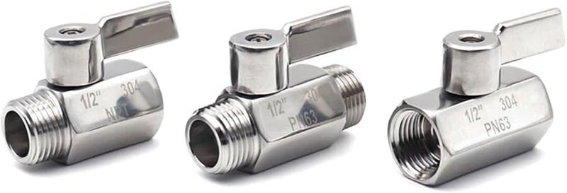 1 4 بوصة NPT ذكر × أنثى 304 فولاذ مقاوم للصدأ صمام كرة ثنائي الاتجاه للماء والزيت - Image 1