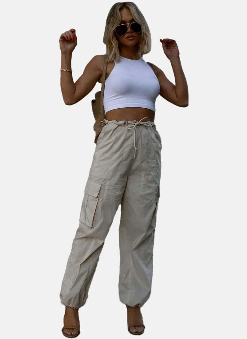 يونيكي Beige High Rise Jogger Trousers