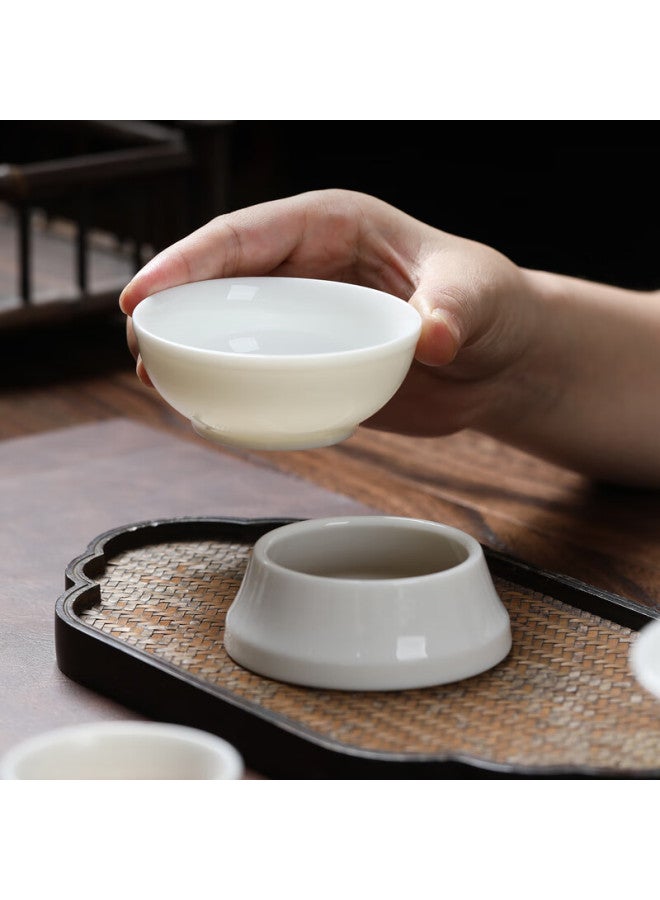 Yuanqingjiasheng Complete Kung Fu Tea Set, Chinese White Jade Porcelain Ceramic Tea Set With Gaiwan, Gongfu Cup, And Tea Strainer, Three-piece Set - Image 5