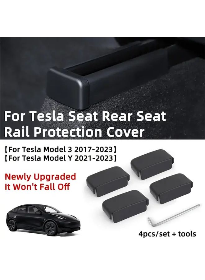 Seat Rail Cover Wheel Anti Kick Protection Plug Set Of 4 Covers With Tools - Image 1