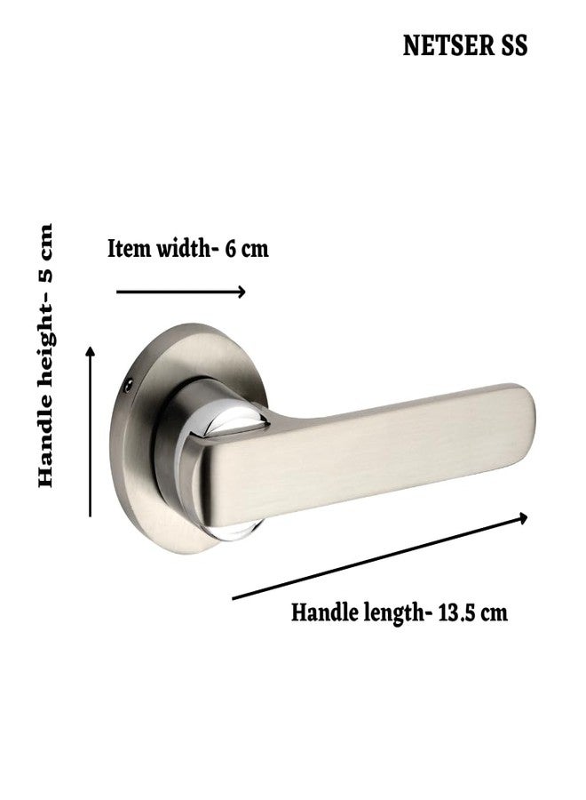 SARDAR Nester Door Handle for Main Door/Mortise Door Lock Set/3 Brass Keys/Bedroom Door Lock/Handle Lock for Home/Office/Hotel (for Bathroom (No Keys)) - Image 3