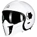 TRIANGLE Open Face Motorcycle Helmet Half for Men and Women Cruiser Scooter Street Bike DOT Approved XXLarge White - Image 2