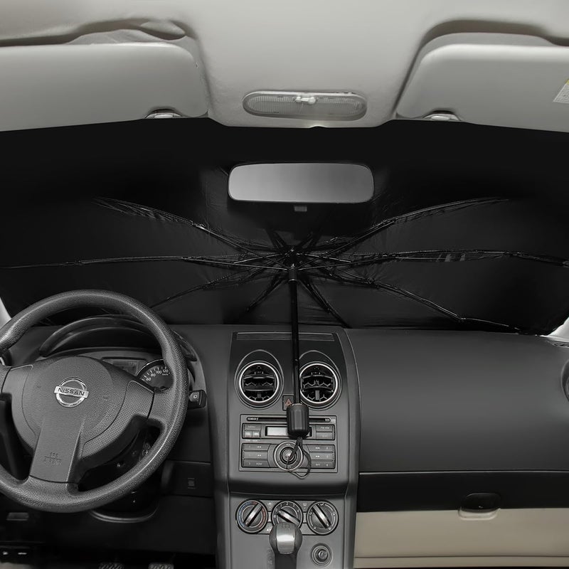 Lawazim Car Umbrella Sunshade - Silver Titanium Windshield Sunshade with UV Protection - Image 4