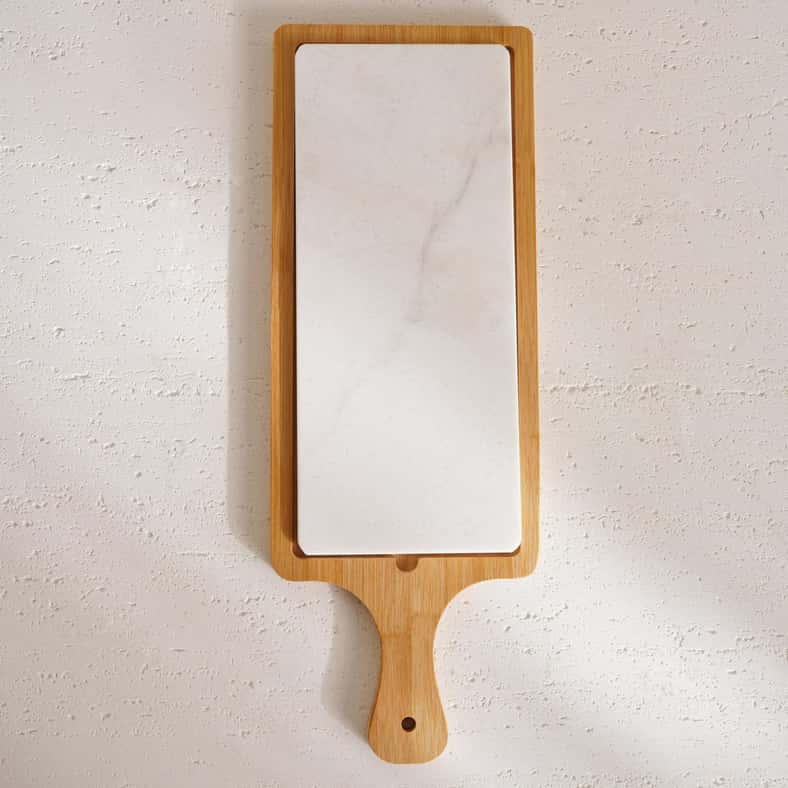 Pan Home Natura 2-Piece Rectangular Serving Platter 50x20x2cm -Natural & White - Image 5