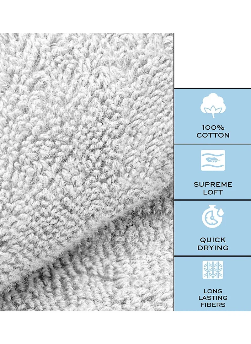 1Chase Luxury Hand Towels Cotton Hotel spa Bathroom Towel 16x30  Set Of 6 Silver