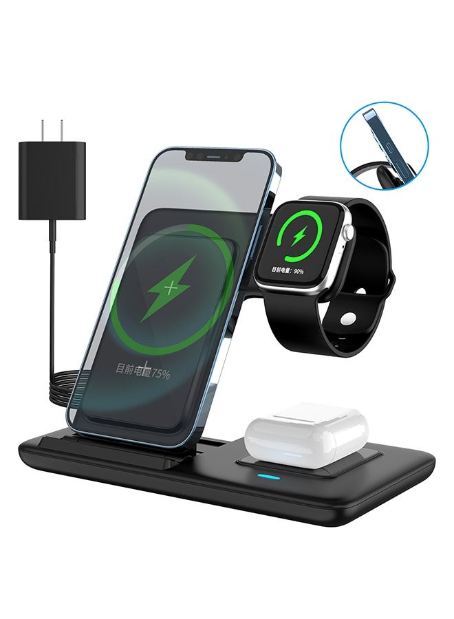 HaveDream 3-In-1 Wireless Charger - Black (With US Charging Head) - Image 2