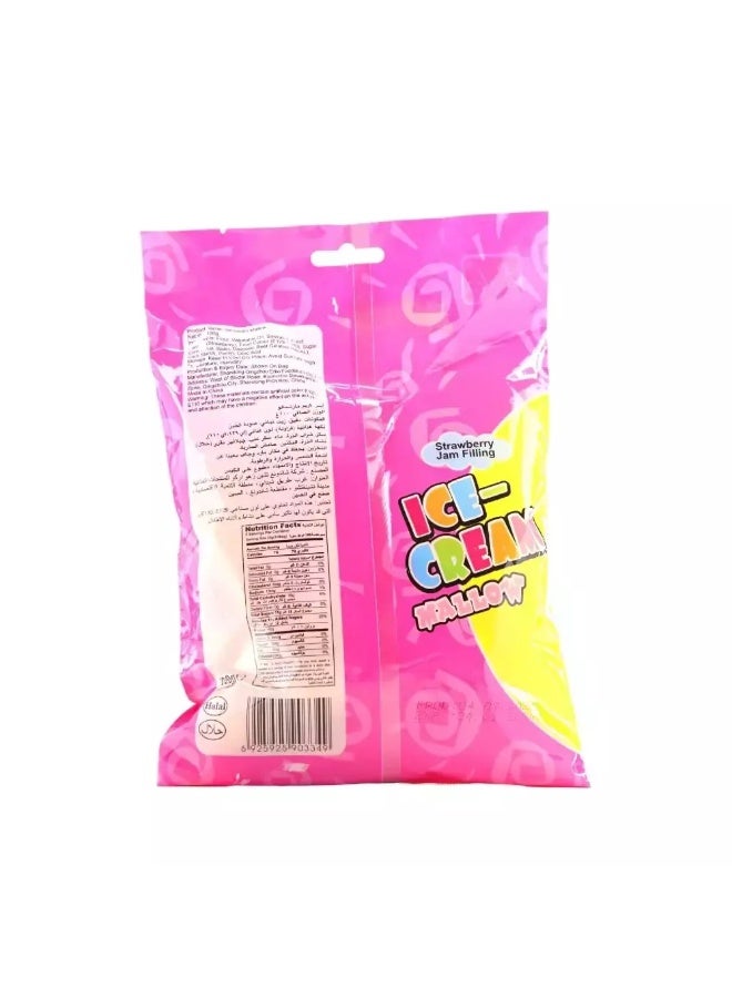 Erko Strawberry Jam Filling Ice Cream Mallow Candy, Cone Marshmallow- 100 gm - Image 2