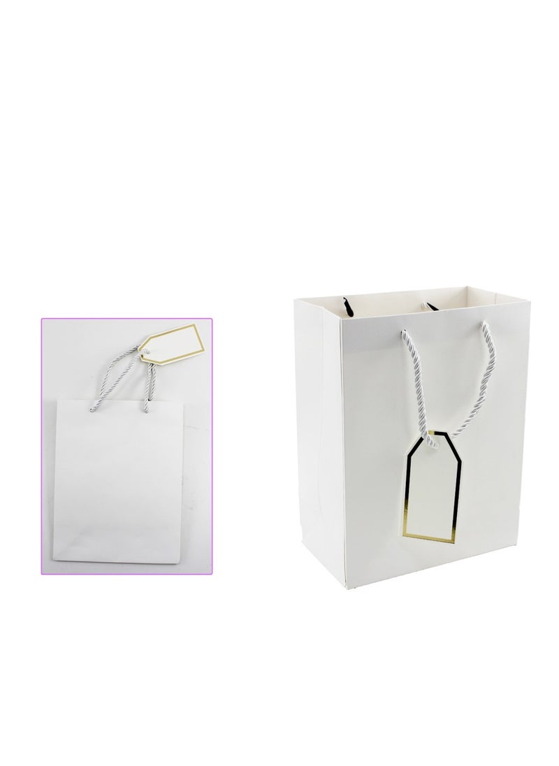 PARTY FUN - Paper Gift Bag 18x10x23Cm White Color - Image 1