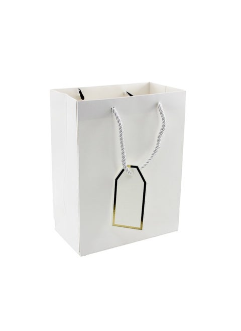 Paper Gift Bag 18x10x23Cm White Color