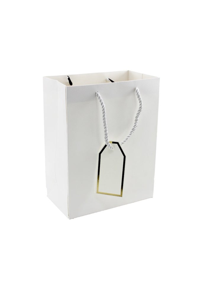 PARTY FUN - Paper Gift Bag 18x10x23Cm White Color - Image 1