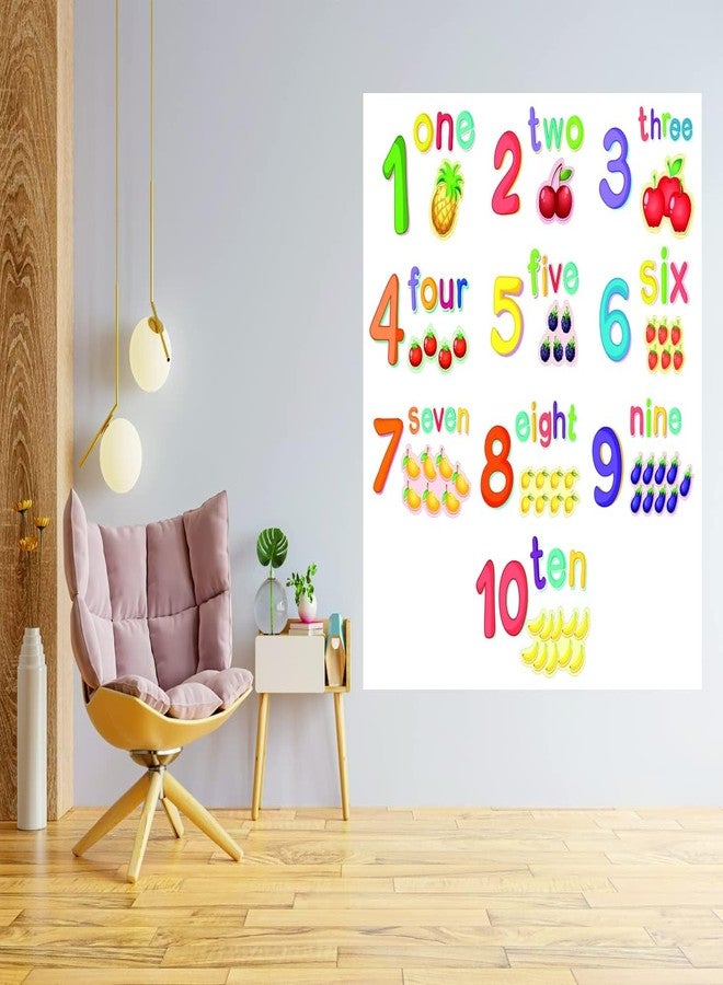 Sky Flying Children Counting with Fruits- Baby Learning Education Nursery Pre School Wall Sticker (Size - 96 Cm X 106 Cm) - Image 1