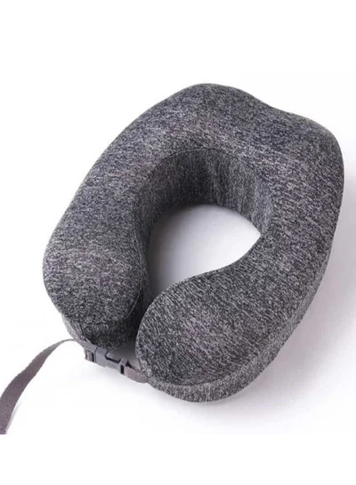 MNUK MNP-1 Premium Neck Pillow for Traveling, Dark Grey |Memory Cotton U-Shaped Travel Pillow with Magnetic Cloth for Ultimate Comfort|Ideal for Car, Flight & Office Naps