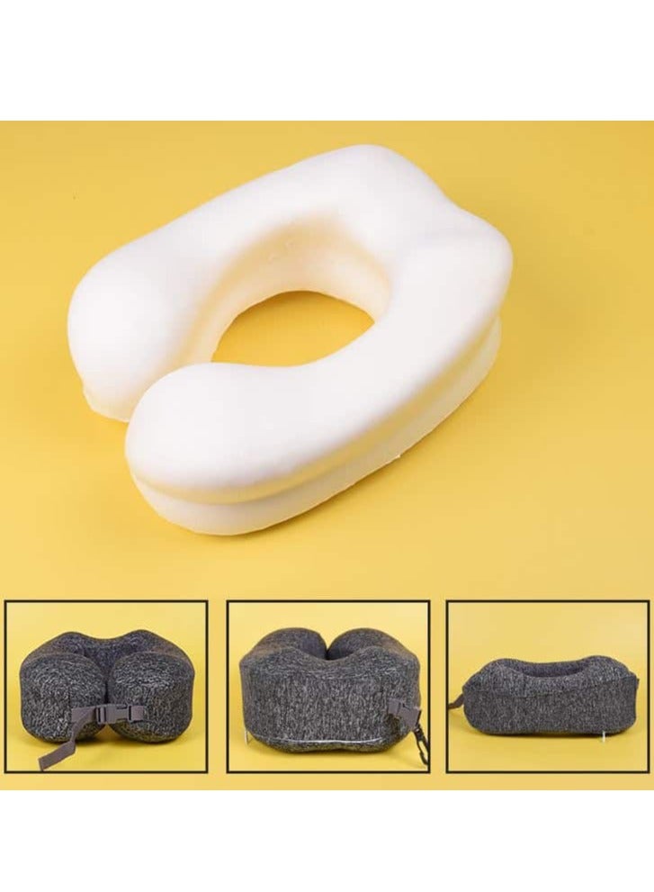 MNUK MNP-1 Premium Neck Pillow for Traveling, Dark Grey |Memory Cotton U-Shaped Travel Pillow with Magnetic Cloth for Ultimate Comfort|Ideal for Car, Flight & Office Naps  - Image 4