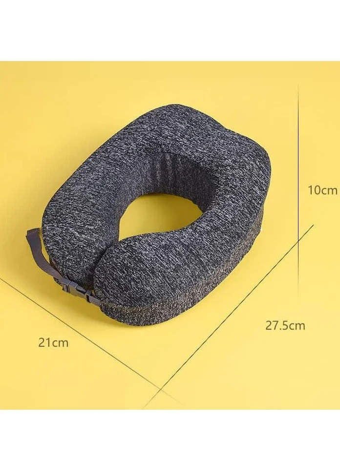 MNUK MNP-1 Premium Neck Pillow for Traveling, Dark Grey |Memory Cotton U-Shaped Travel Pillow with Magnetic Cloth for Ultimate Comfort|Ideal for Car, Flight & Office Naps