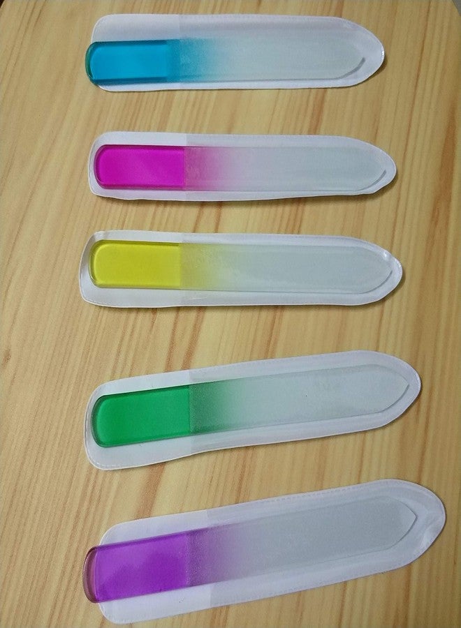 Shuiniba طقم ملفات أظافر زجاجية كريستالية فاخرة، ملفات بيديكير مزدوجة الجوانب احترافية - أفضل ملفات أظافر زجاجية للأظافر الطبيعية - ألوان مختلطة - 5 قطع - Image 5