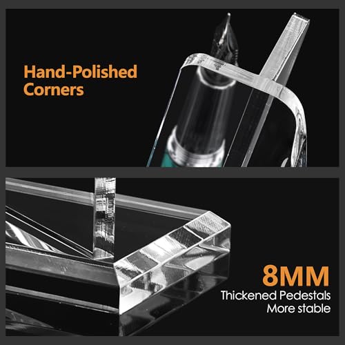 YUXUN Acrylic Pen Holder Display Stand - 30° Tilt Angle, Multi-Functional Clear Pencil & Makeup Brush Organizer for Office, School, Home and Exhibition -1PC - Image 3