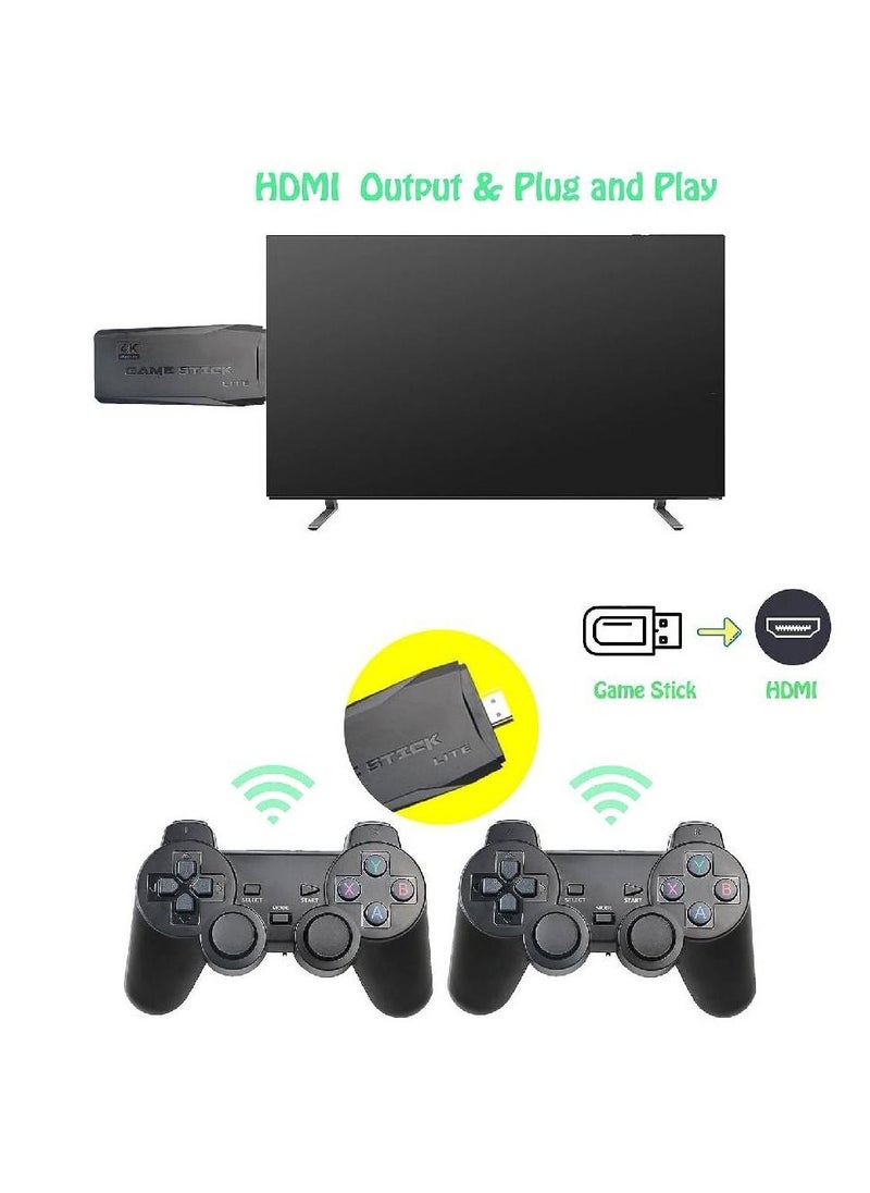 GENNEXT Wireless Retro Game Console Plug and Play Video Game Stick Built in 10000+ Games, 9 Classic Emulators, 4K High Definition HDMI Output for TV with Dual 2.4G Wireless Controllers  - Image 4