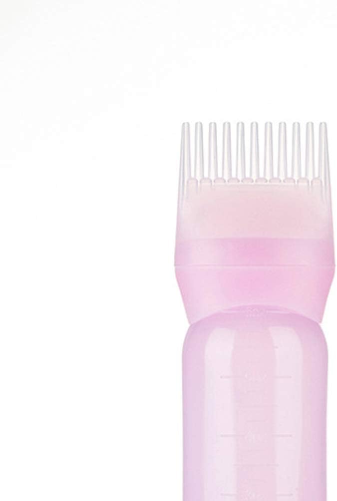 minkissy 3pcs Hair Dye Bottle Root Comb Applicator Dispensing with Graduated Scale Salon Hair Coloring, Dye and Scalp Treament Essential (White Purple Pink) - Image 4