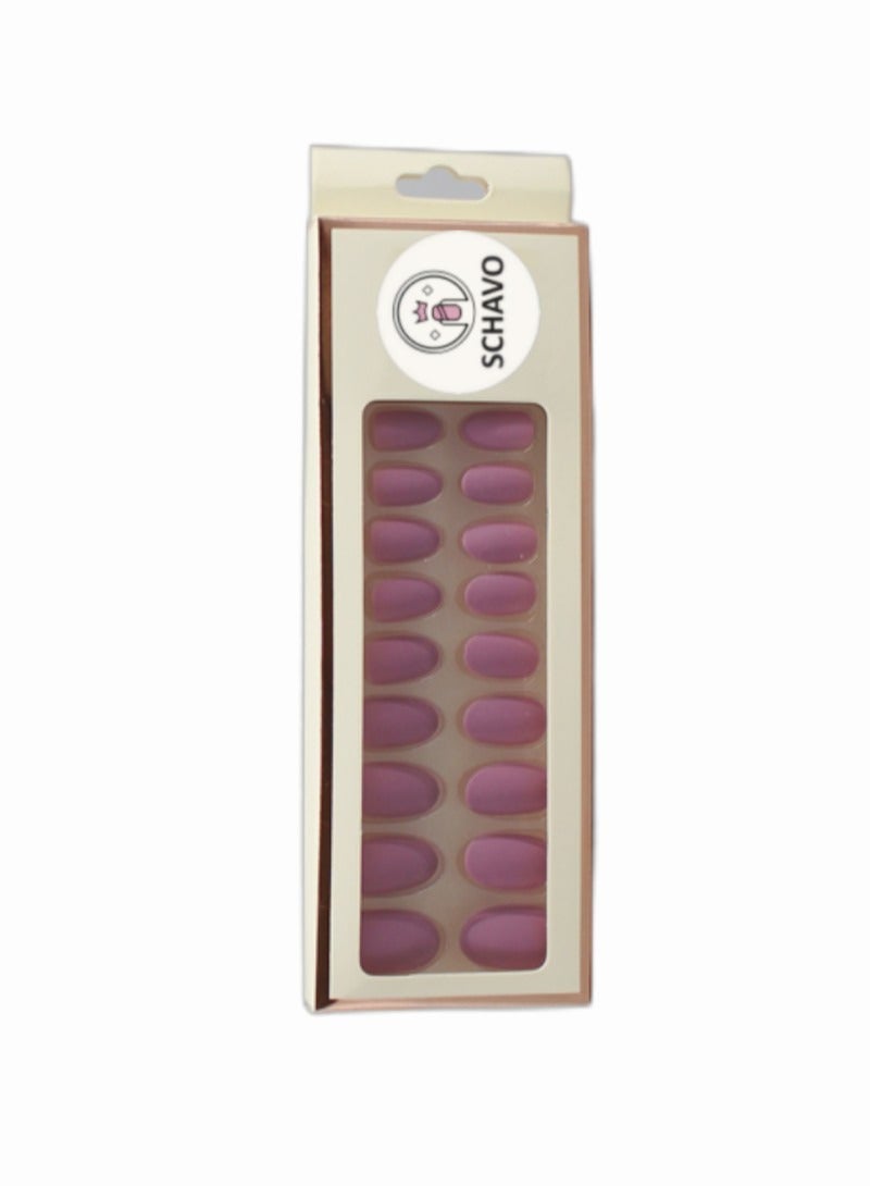 SCHAVO Roland Purple Matte Solid Color Nails 24Pcs - Image 1